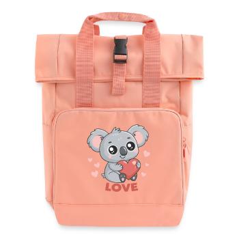 Koalaherz verliebt - Rolltop Rucksack mit zwei Griffen - Chintzrosa - Vorne