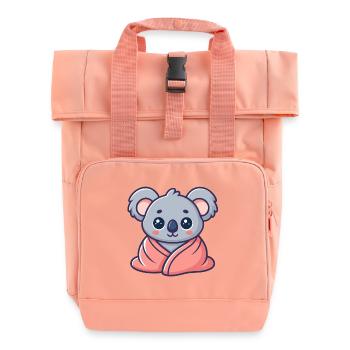 Kawaii-Koala in rosa Laken gewickelt - Rolltop Rucksack mit zwei Griffen - Chintzrosa - Vorne