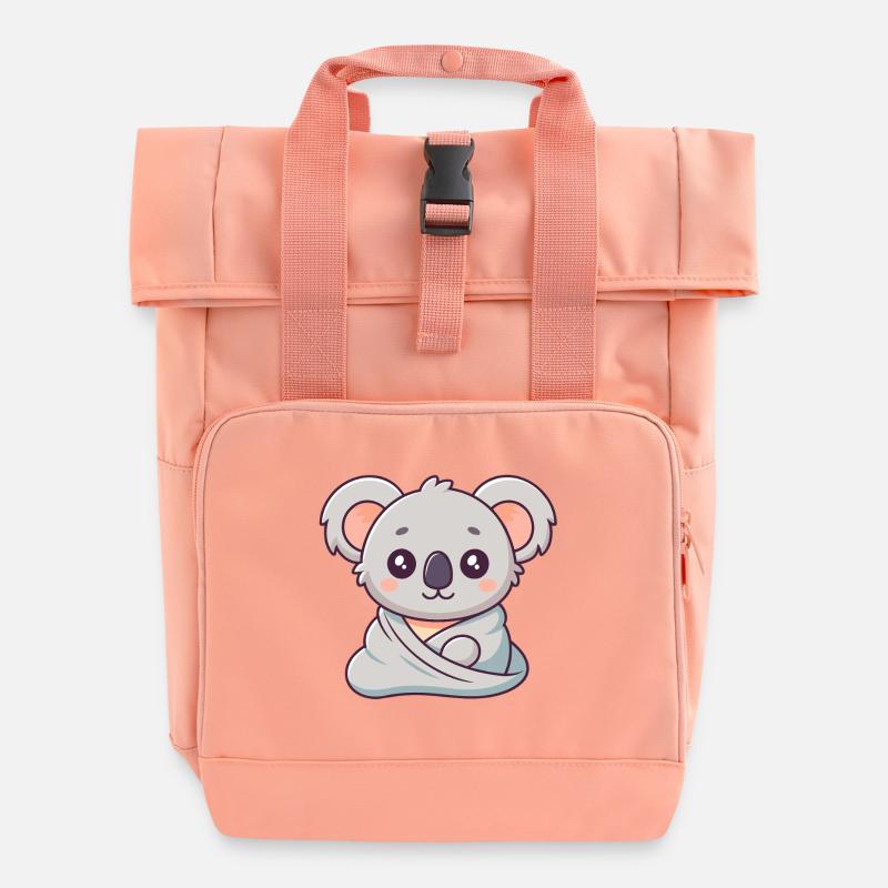 Koala câlin en wrap pastel - Sac à dos Roll Top à deux anses - rose liberty
