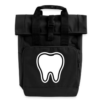 Tooth Symbol - Roll Top Backpack with Two Handles - black - Front