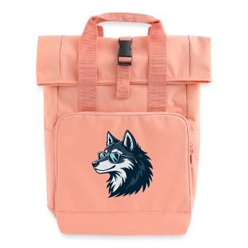 Stylish Wolf Sunglasses - Roll Top Backpack with Two Handles - chintz rose - Front