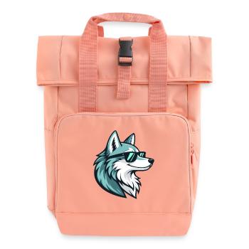Loup Teal Sunglasses - Roll Top Backpack with Two Handles - chintz rose - Front