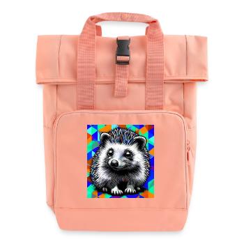 hedgehog - Roll Top Backpack with Two Handles - chintz rose - Front