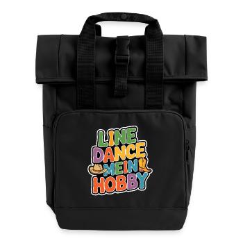 Line Dance mein Hobby - Rolltop Rucksack mit zwei Griffen - Schwarz - Vorne