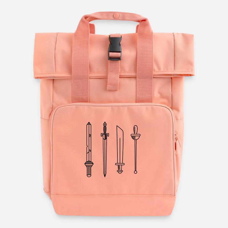 Alte Schwerter - Rolltop Rucksack mit zwei Griffen - Chintzrosa