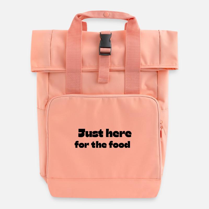 Just here for the food - Roll Top Backpack with Two Handles - chintz rose