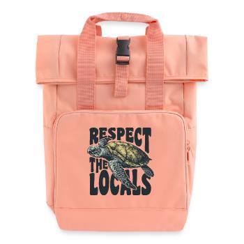 Respect the locals - Roll Top Backpack with Two Handles - chintz rose - Front