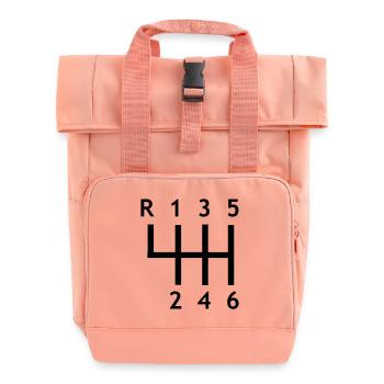Gangschaltung - Auto - Rolltop Rucksack mit zwei Griffen - Chintzrosa - Vorne