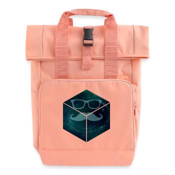 Mustache in Space - Rolltop Rucksack mit zwei Griffen - Chintzrosa - Vorne