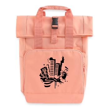 Ein New York City Design im Graffiti Stil - Rolltop Rucksack mit zwei Griffen - Chintzrosa - Vorne