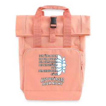 Ich übe mich in der Kunst der Achtsamkeit - Rolltop Rucksack mit zwei Griffen - Chintzrosa - Vorne
