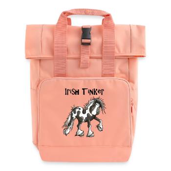 Tracy the Irish Tinker - Roll Top Backpack with Two Handles - chintz rose - Front