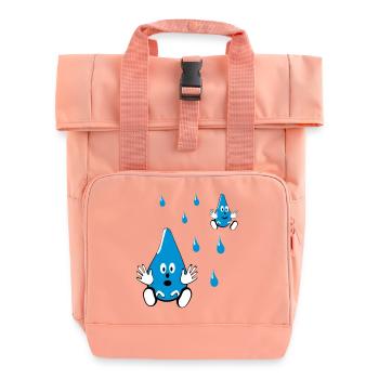 Little Water Drop Friends - Roll Top Backpack with Two Handles - chintz rose - Front