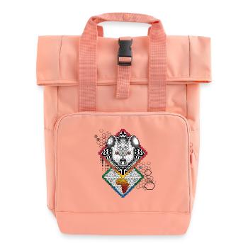 Hyena Chart Africa - Roll Top Backpack with Two Handles - chintz rose - Front
