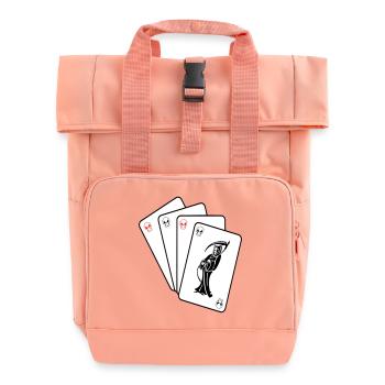 Sensenmann-Karten - Rolltop Rucksack mit zwei Griffen - Chintzrosa - Vorne