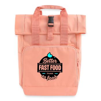 Better fast food than no food - typo - Rolltop Rucksack mit zwei Griffen - Chintzrosa - Vorne