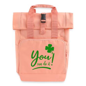 You can do it - Encouragement - Lucky Charm - Roll Top Backpack with Two Handles - chintz rose - Front
