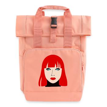 Femme rousse aux yeux bleus - Sac à dos Roll Top à deux anses - rose liberty - Devant