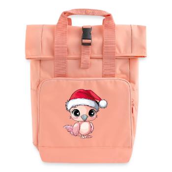 Flamingo Weihnachten Süß Niedlich Weihnachtlich - Rolltop Rucksack mit zwei Griffen - Chintzrosa - Vorne
