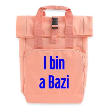 I bin a Bazi – Bayerischer Spruch mit Humor - Rolltop Rucksack mit zwei Griffen - Chintzrosa - Vorne