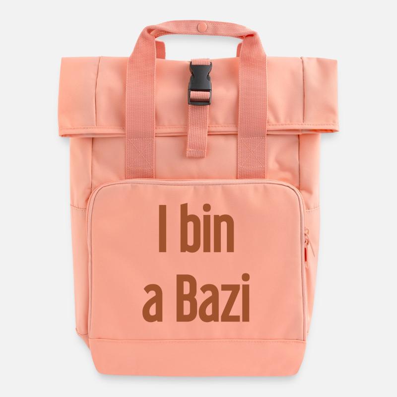 I bin a Bazi – Bayerischer Spruch mit Humor - Rolltop Rucksack mit zwei Griffen - Chintzrosa