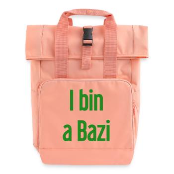 I bin a Bazi – Bayerischer Spruch mit Humor - Rolltop Rucksack mit zwei Griffen - Chintzrosa - Vorne