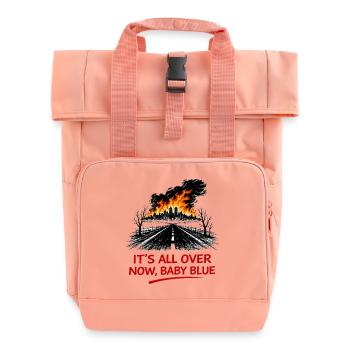 Flammen über Straßenallee - Rolltop Rucksack mit zwei Griffen - Chintzrosa - Vorne