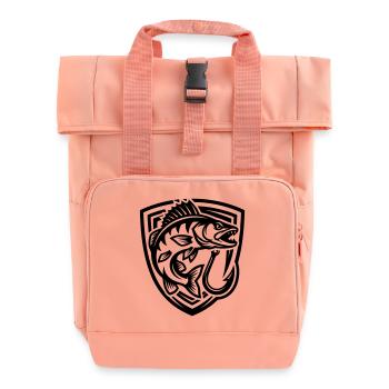 Blason de pêche au brochet - Sac à dos Roll Top à deux anses - rose liberty - Devant