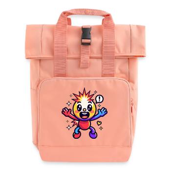 Colorful star doll cuddly toy - Roll Top Backpack with Two Handles - chintz rose - Front
