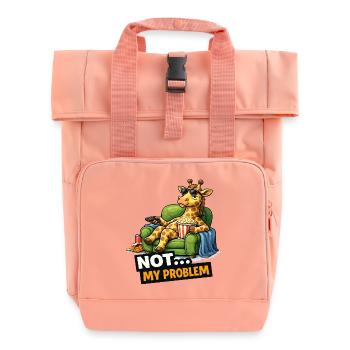 Not My Problem Giraffe Canapé Meme - Sac à dos Roll Top à deux anses - rose liberty - Devant