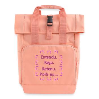 Entendu. Reçu. Retenu. Poils au... Violet Foncé - Sac à dos Roll Top à deux anses - rose liberty - Devant