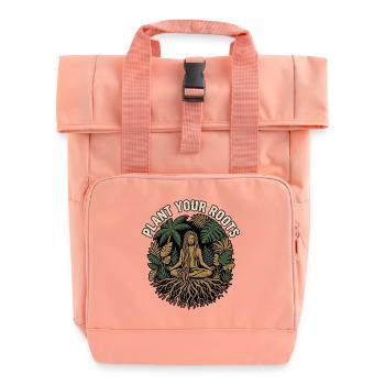 Roots Planting - Roll Top Backpack with Two Handles - chintz rose - Front