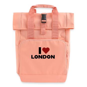 London Fan Shirt - Roll Top Backpack with Two Handles - chintz rose - Front