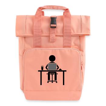 Worker Computer Learning - Roll Top Backpack with Two Handles - chintz rose - Front