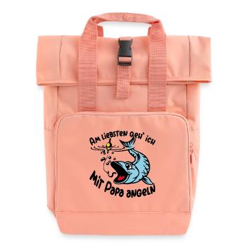 Angeln mit Papa ist das größte Glück - Rolltop Rucksack mit zwei Griffen - Chintzrosa - Vorne
