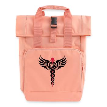Caduceus, Yin Yang, Winged Serpent, Hermetic - Sac à dos Roll Top à deux anses - rose liberty - Devant