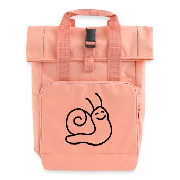 Happy Snail - Line - Roll Top Backpack with Two Handles - chintz rose - Front
