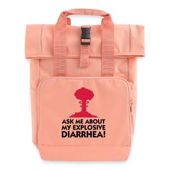 Frag mich wegen meinem explosiven Durchfall! - Rolltop Rucksack mit zwei Griffen - Chintzrosa - Vorne