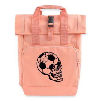 death head football ball head dead skul - Roll Top Backpack with Two Handles - chintz rose - Front