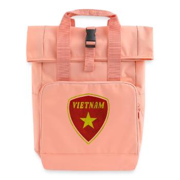 Vietnam Armoiries Vintage / Cadeau Hanoi drapeau - Sac à dos Roll Top à deux anses - rose liberty - Devant