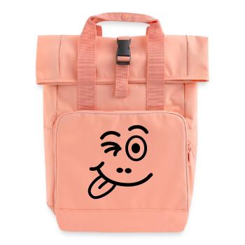 smilie_face_wink_f1 - Rolltop Rucksack mit zwei Griffen - Chintzrosa - Vorne