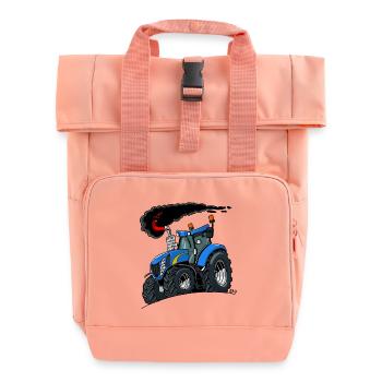 Tracteur bleu - Sac à dos Roll Top à deux anses - rose liberty - Devant
