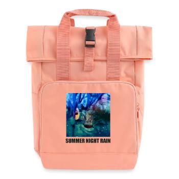 Summer Night Rain Wings Drops - Roll Top Backpack with Two Handles - chintz rose - Front