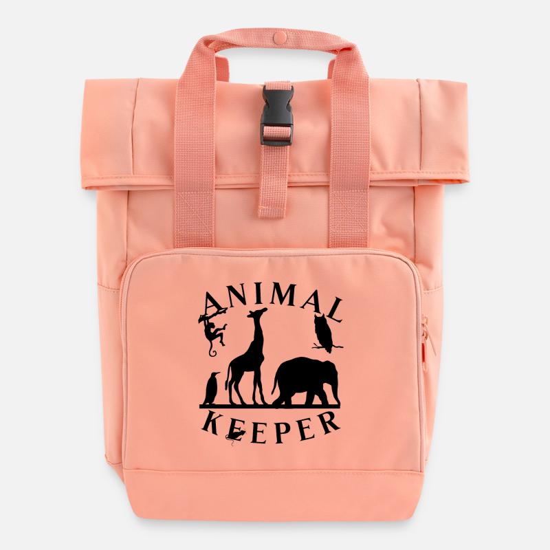 Drôle de gardien d’animaux dicton - Propriétaire d’animal de compagnie - Sac à dos Roll Top à deux anses - rose liberty