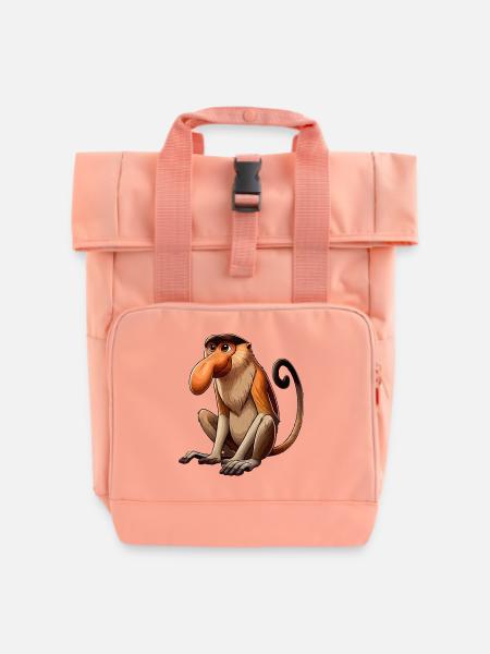 Nasenbär Affe png - Rolltop Rucksack mit zwei Griffen - Chintzrosa