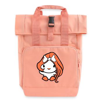 Vogel Dame Frau weiblich hübsches Gesicht Schleife - Rolltop Rucksack mit zwei Griffen - Chintzrosa - Vorne