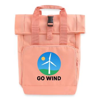 Pour l’énergie éolienne – claire et durable - Sac à dos Roll Top à deux anses - rose liberty - Devant