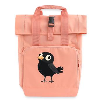 little stupid bird - Roll Top Backpack with Two Handles - chintz rose - Front