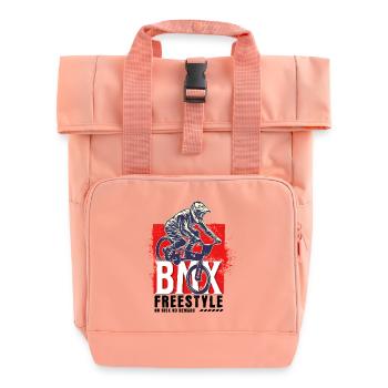 BMX vélo motard cascade freestyle vintage - Sac à dos Roll Top à deux anses - rose liberty - Devant