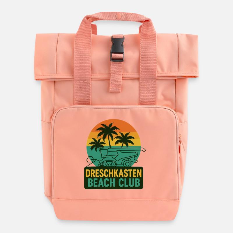 Threshing Box Beach Club - Roll Top Backpack with Two Handles - chintz rose